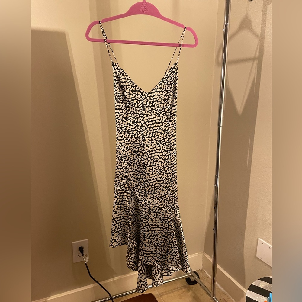 F21 asymmetrical silky midi dress